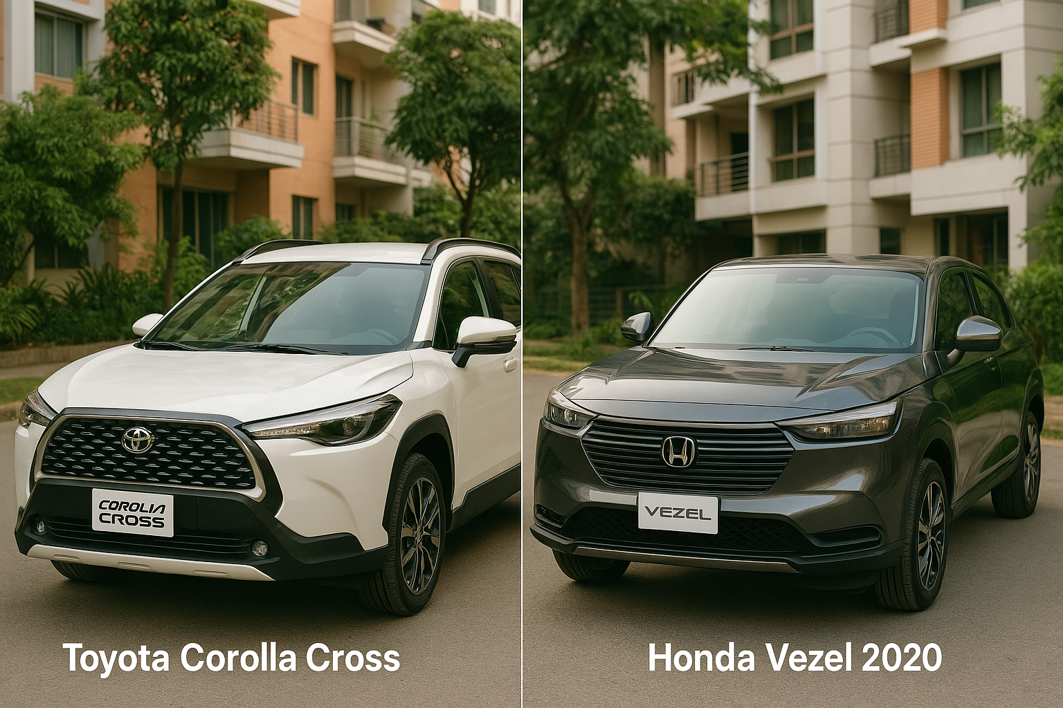 Toyota Corolla Cross 2020 vs Honda Vezel 2020 – Which Hybrid SUV is Better in Bangladesh? Toyota Corolla Cross 2020 and Honda Vezel 2020